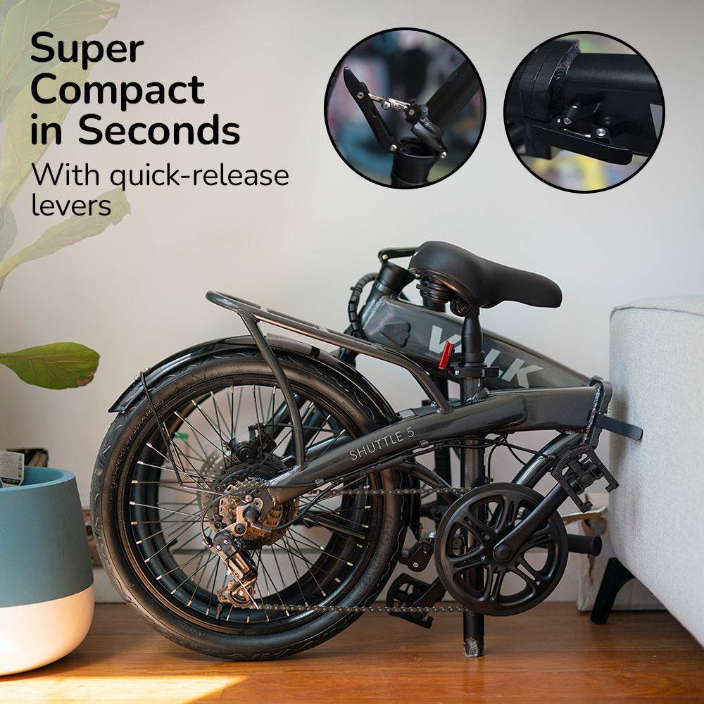 Quick Folding Electric Bike | Gloss Metallic Charcoal