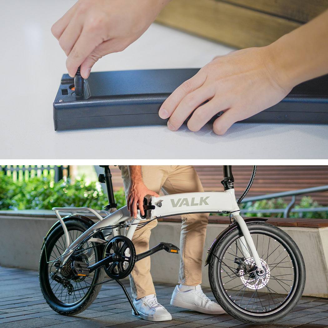 250 Watt Electric Folding Bike | White