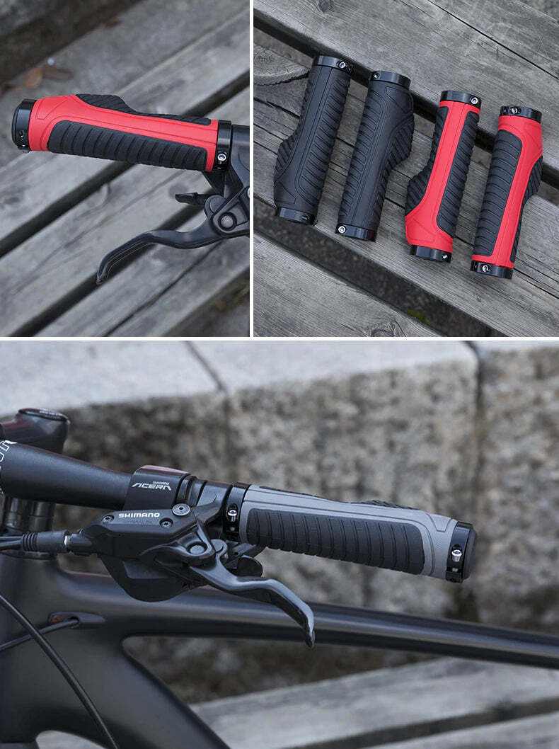 Bicycle Grips MTB Road Bike Double Lock Rubber Handlebar Grips Anti-Sl