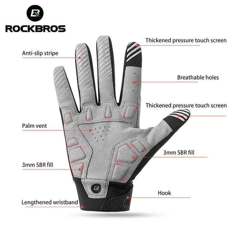 MTB Gloves Large for Mountain Road Bike Breathable Winter Autumn Sprin