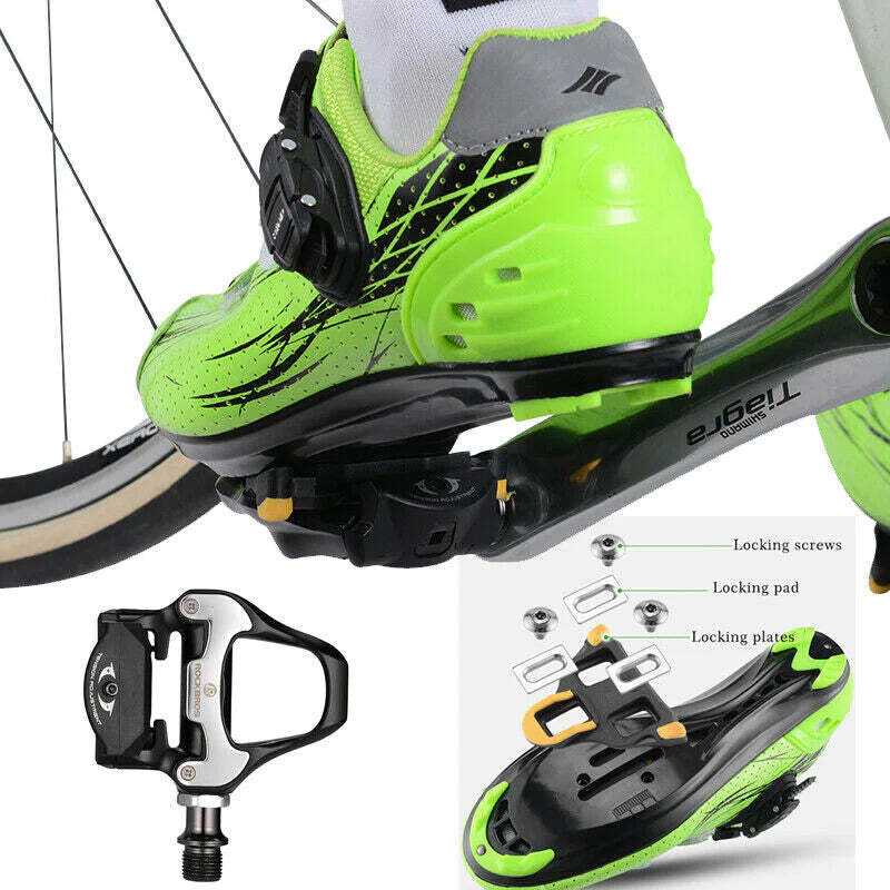 Self Lock Clip In Bike Pedals Shimano SPD-SL Cleat MTB Road 700C Hybri