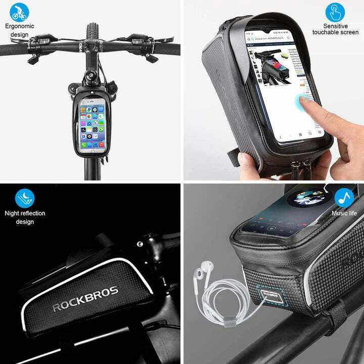 Top Tube Bike Bag With Phone Case Holder