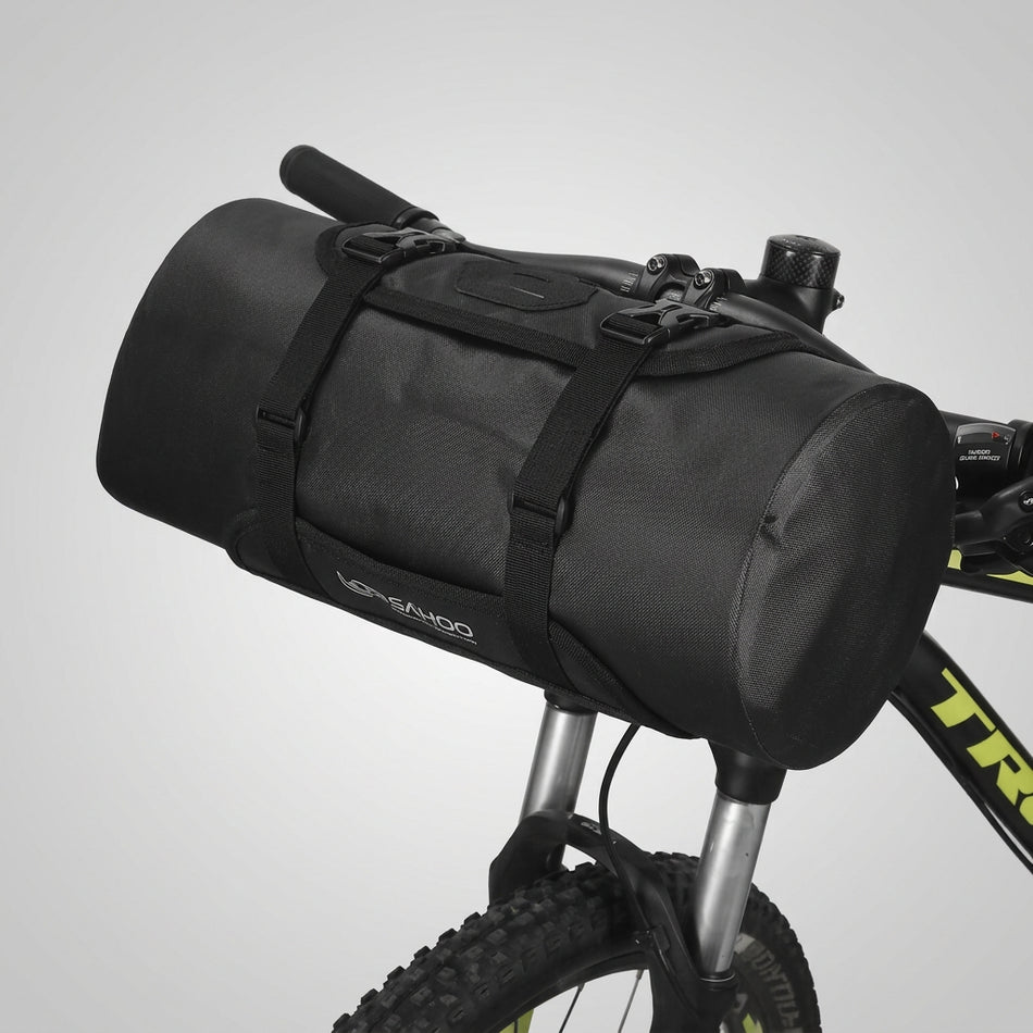 Sahoo Bike Packing Handlebar Roll Bag Black/Black 7L Water Proof 10x15x15cm
