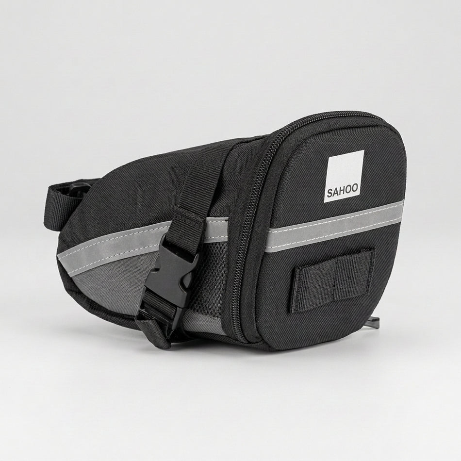 Sahoo Saddle Bag Velcro and Clip Strap 600D 15x7.5x5cm - Black