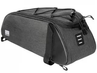 Sahoo Rack Top 600D Nylon Bag 8L 2 Side Zippered Pockets 39x15x17cm Velcro Attach - Black