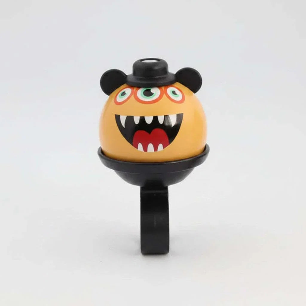 Orange Hamster Monster Bell for 22.2mm handlebars with three eyes and playful design