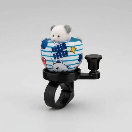 Compact bear design blue strip alloy bell for 22.2mm handlebars on kids bikes