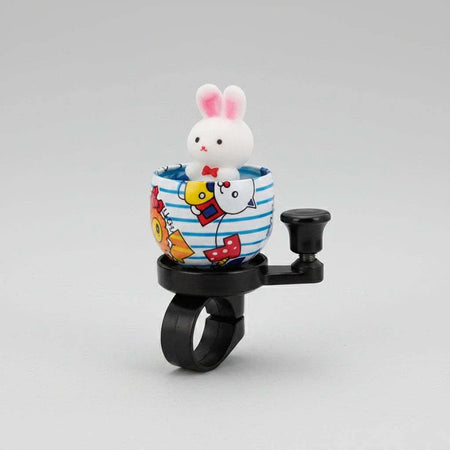 Rabbit design alloy top bike bell with 22.2mm clamp and pink strip cup