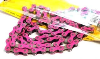 Single Speed Chain 1/2 x 1/8 x 112L (YBN S-410) - Nickel/Pink