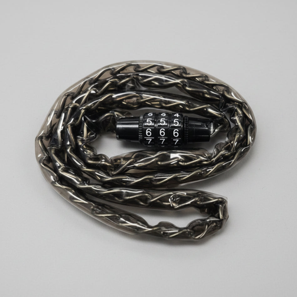 Combination Chain Lock 3mm x 900mm 3 Digit Code - Black
