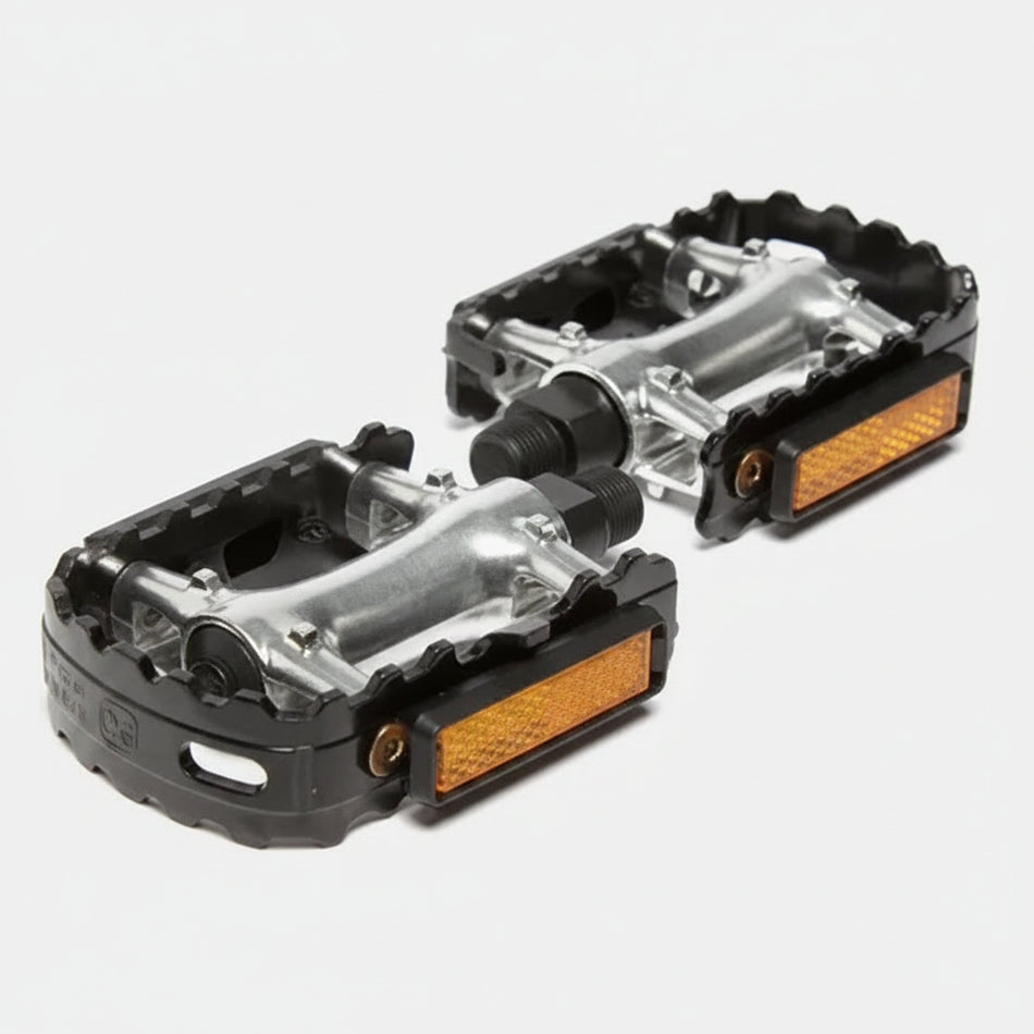 Pedal 9/16" 110mm x 60mm Steel Axle Alloy Body With Steel Cage - Black