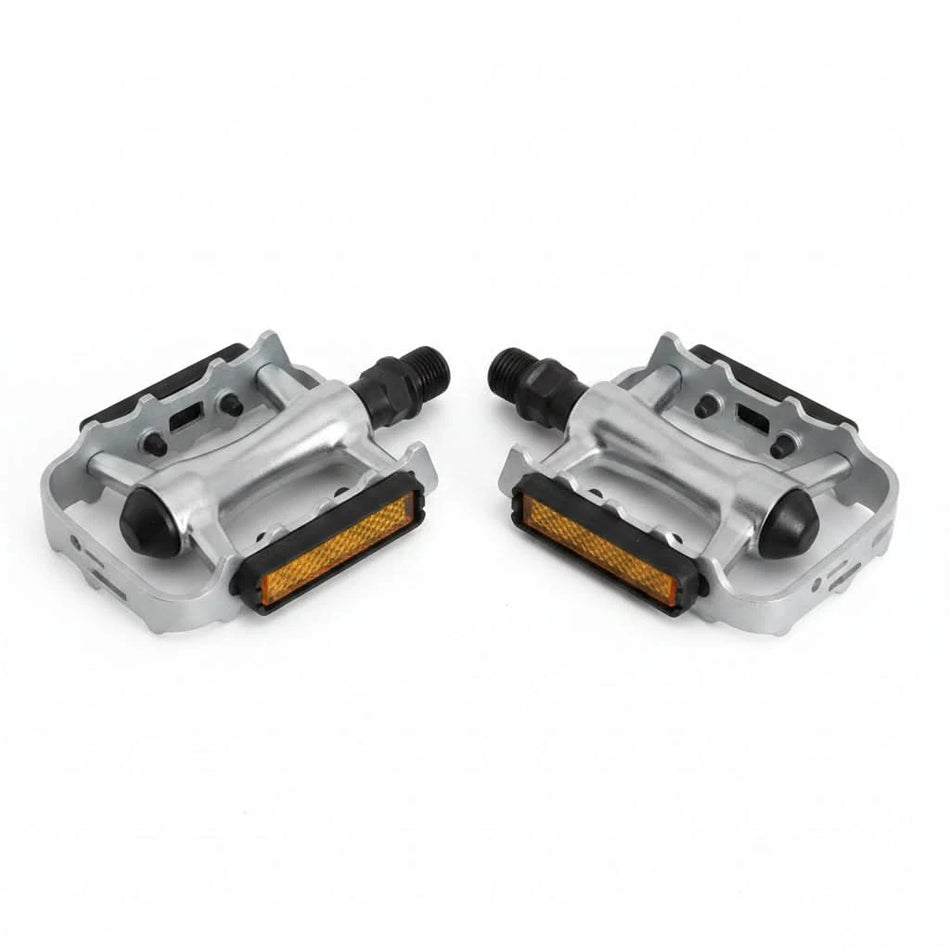 PEDALS 9/16" Retro Alloy Sleek Siver Finish
