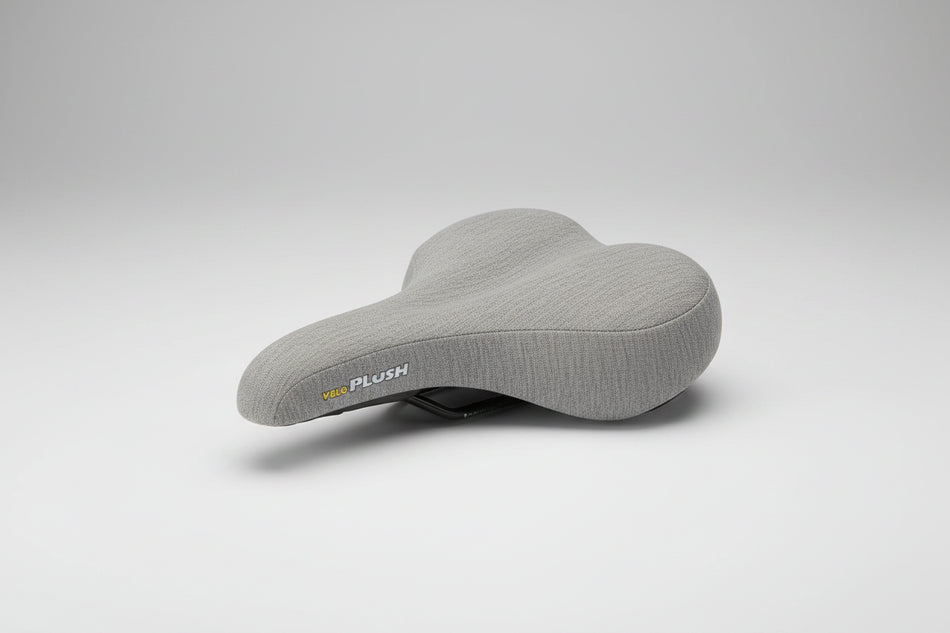 Velo Plush Saddle grey vinyl top with black rails and bumper 270x210mm for bike transport