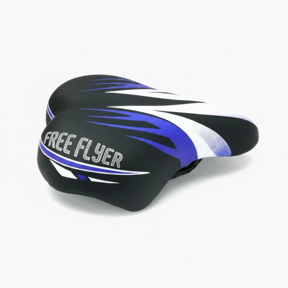 Saddle Junior 180mm x 145mm With Clamp - Black/Blue