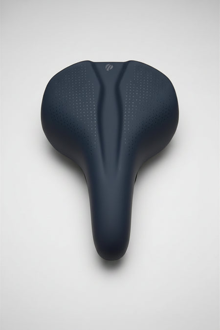 VELO PLUSH Saddle with black steel rails and lifting handle, 260x197mm for comfortable everyday riding