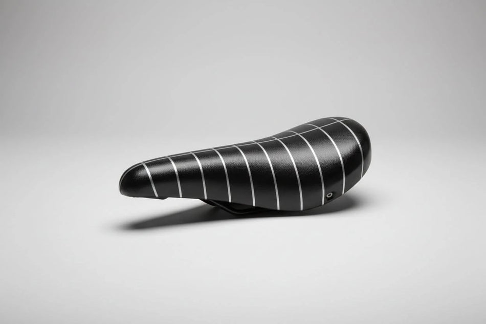 Banana Saddle For 20" High Riser With Sparkles & Silver Stripe - Black