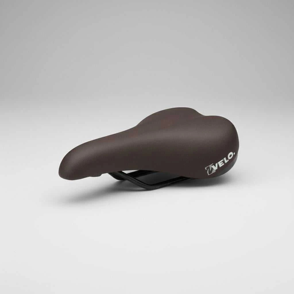 Black Velo Saddle for 20" bikes with clamp, 150x240mm, ergonomic and durable design