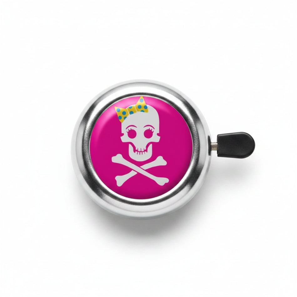 Girly Skull Steel Bell 55mm Diameter Fits All Standard Handlebars