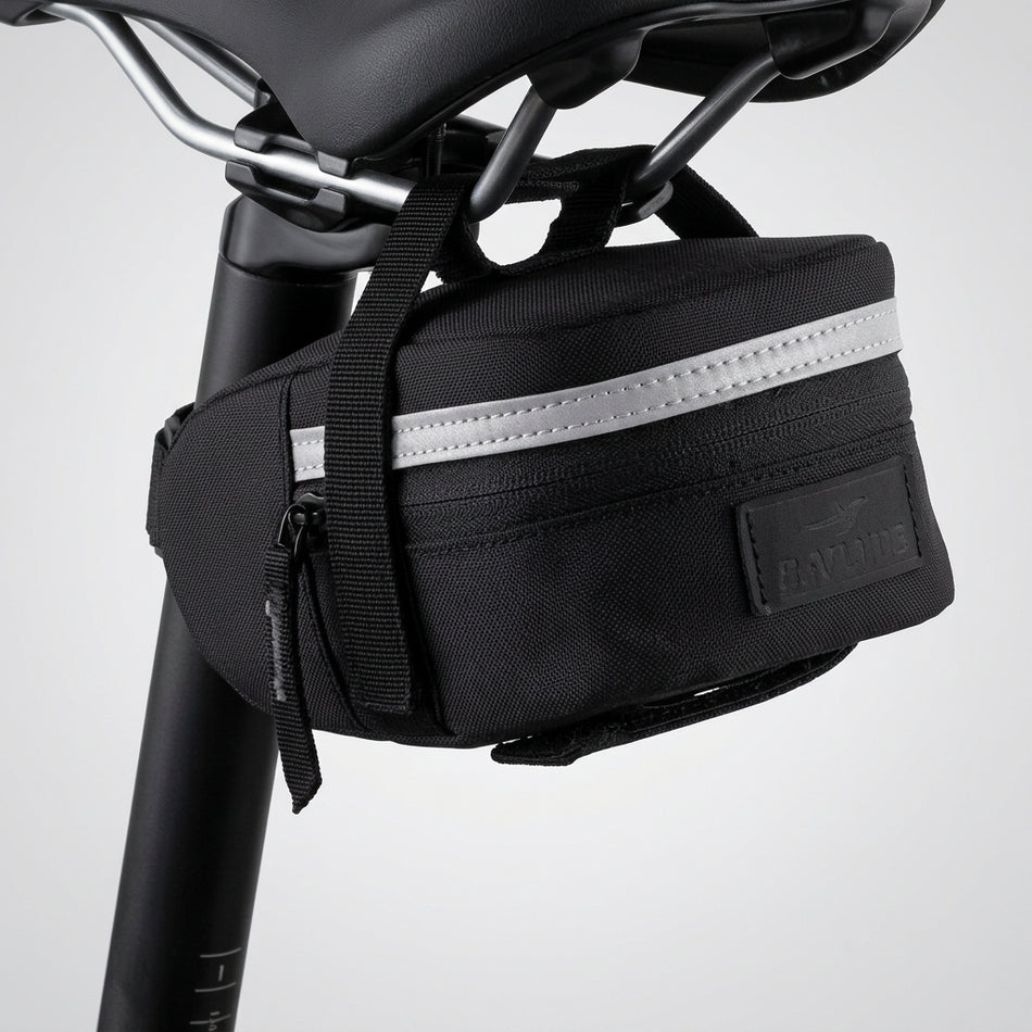 Saddle Bag Velcro Straps 150mm x 80mm x 60mm - Black