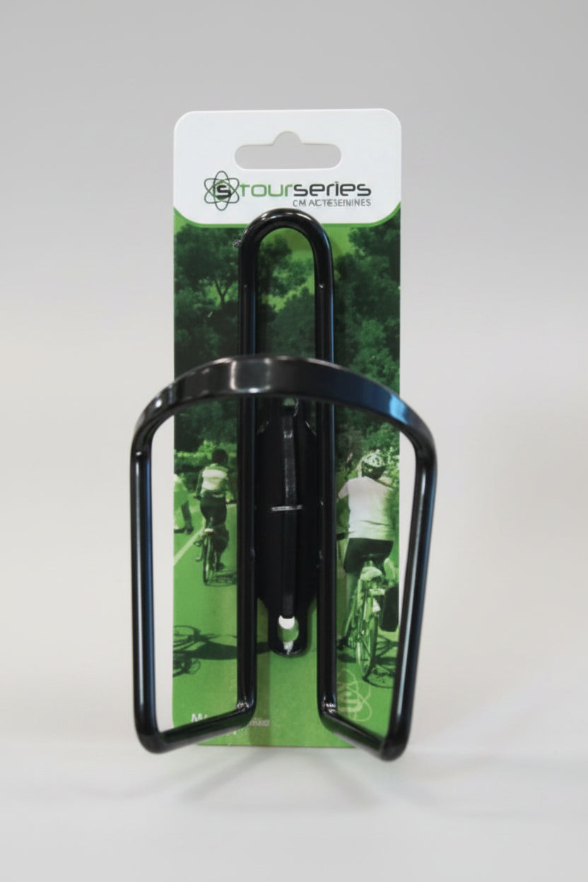 Traditional Style Alloy Bottle Cage With Welded Mount Plate - Black