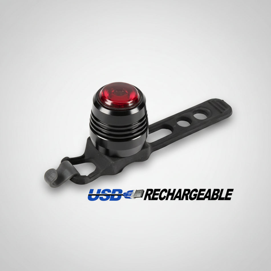 Rear USB Alloy Light 3 Function Lithium USB-Rechargeable - Black
