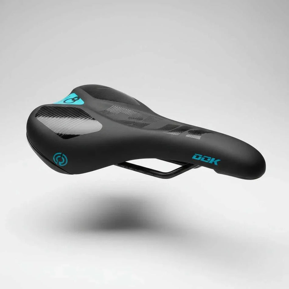 DDK Saddle vinyl top with memory foam and black steel rails 270x140mm for comfortable cycling