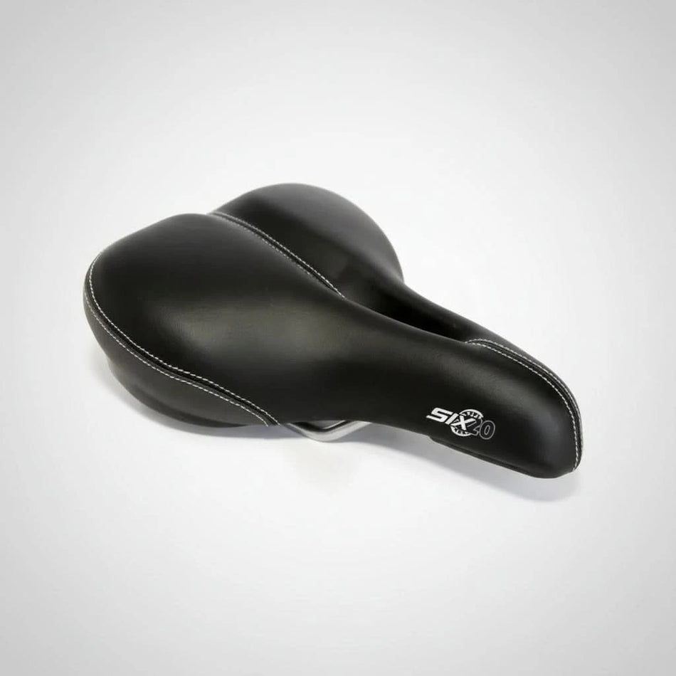 Ladies Comfort Saddle 170mm x 240mm Plush Top Dual Density Base - Black/Grey