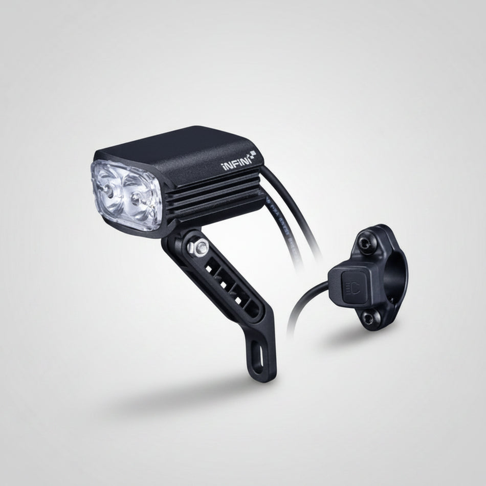 Front Light For E-BIKE 1000 Lumens 14 Watt 12-36V High Beam Function - Black