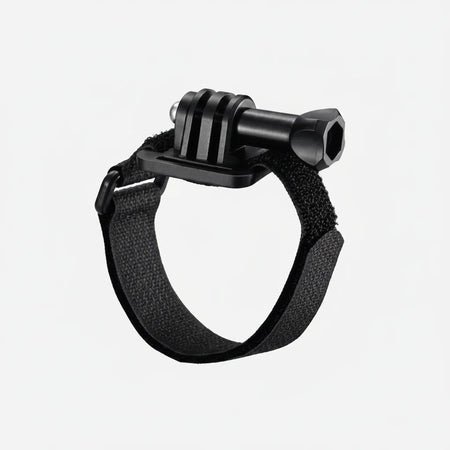 Helmet mount with adjustable Velcro strap for GoPro and lights, secure and stable on helmets
