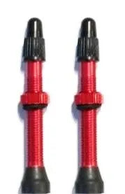 2 Pcs Tubeless Valves Alloy With Extended O-Ring 44mm FV/PV - Red