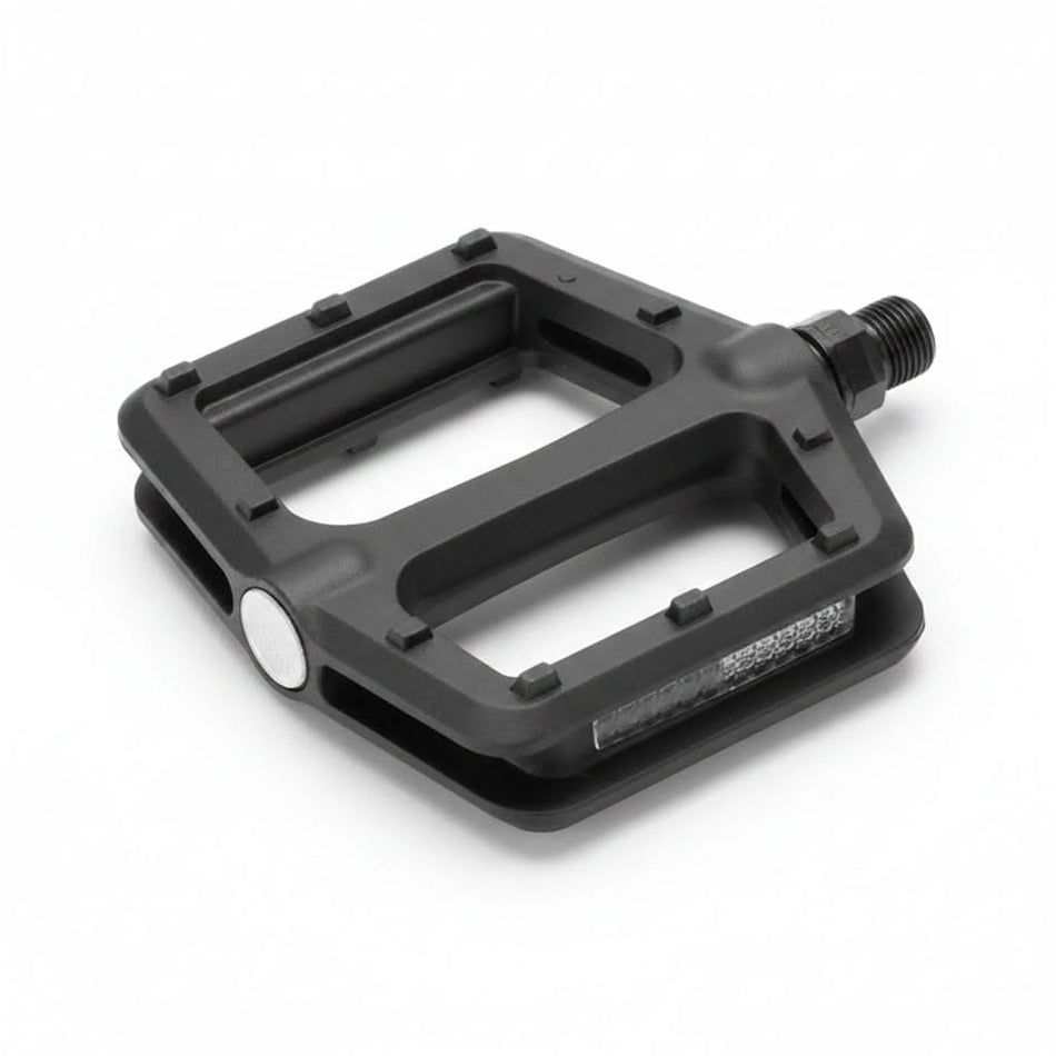 PEDALS 9/16" BMX One Piece Nylon Body/Satin Axle - Black
