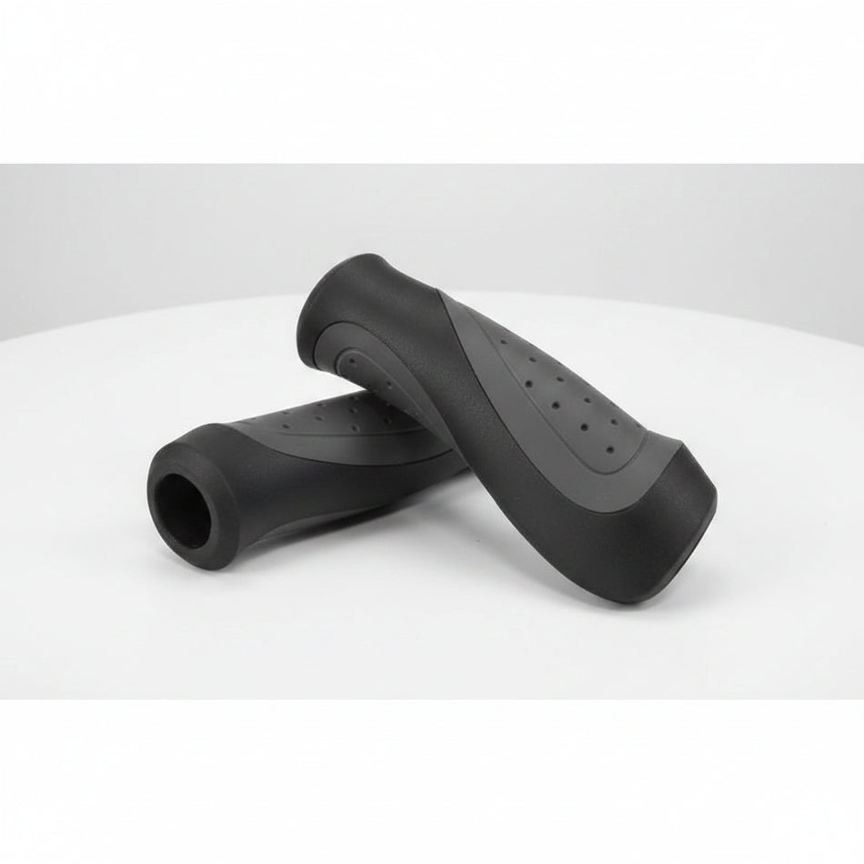 Dual Density Rubber/Gel Grips 130mm With Plug - Black
