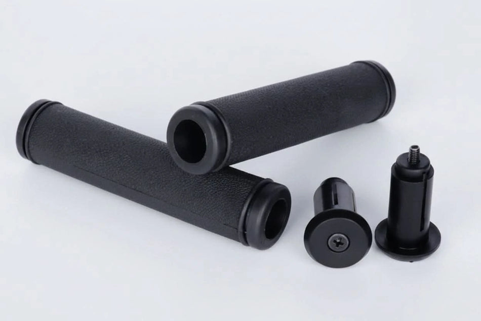 MTB File Design Grips With Plugs 130mm - Black