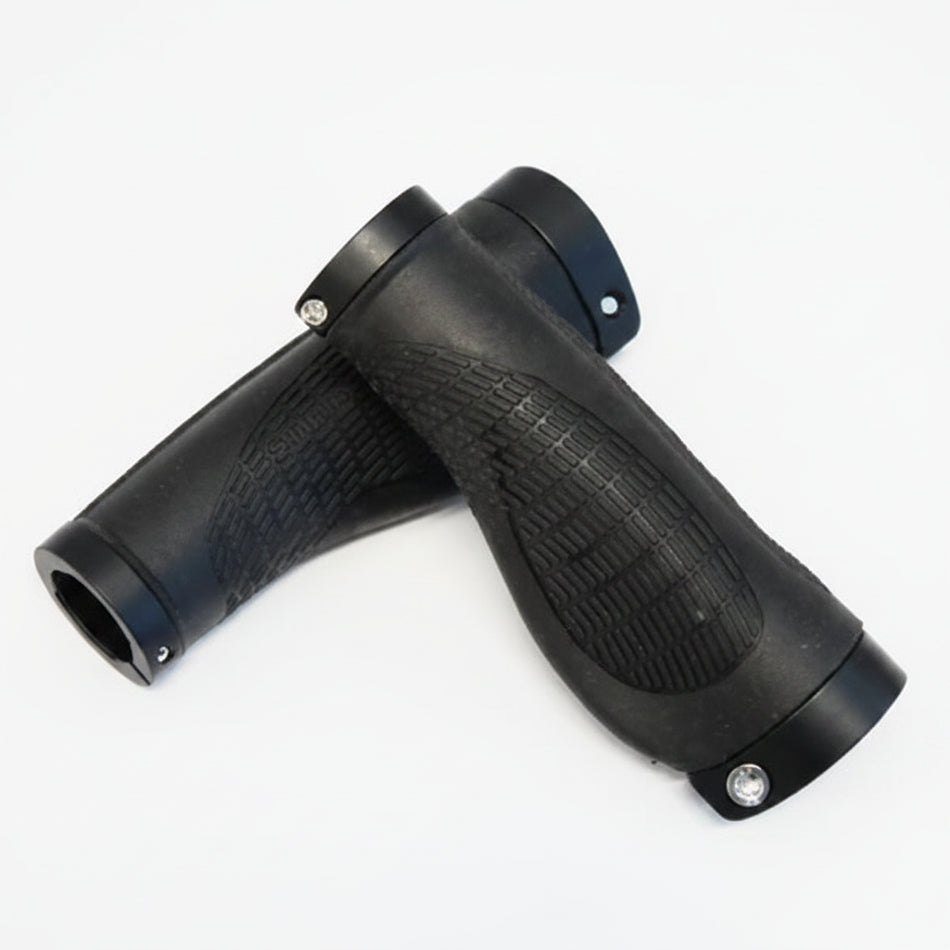 Grips 128mm Comfort/Anatomical Shape With Dual Lock Rings - Black