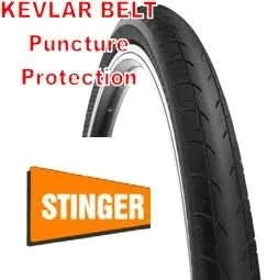 700 x 28C | Duro Stinger Tyre | 28-622 | 30 TPI | Max 120 PSI | Kevlar Puncture Protection & Reflective Stripe | Black