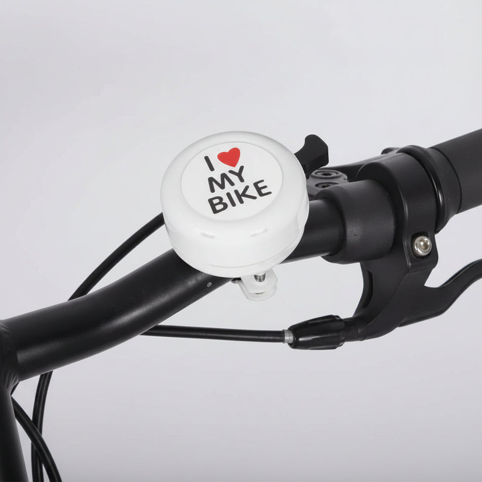 I Love My Bike Bell Fits 22.2mm Diameter Handlebar - White