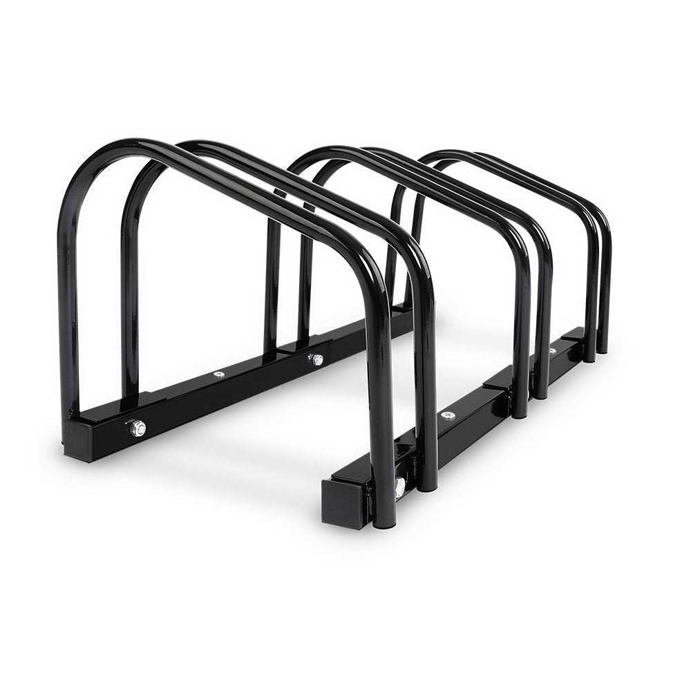 Black Weisshorn 3 bike stand for floor bicycle parking with powder-coated steel design