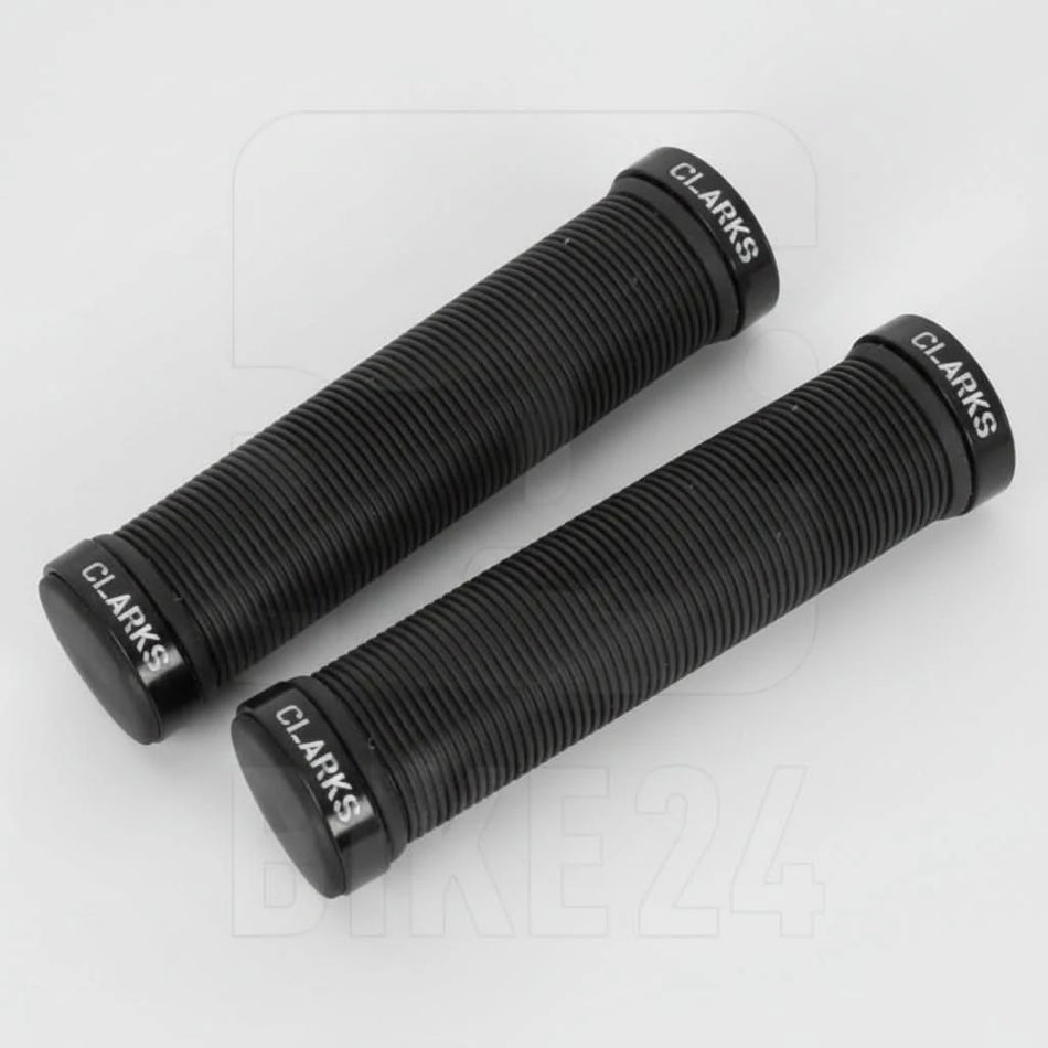 Clarks Dual lock on 130mm Grips With Bar Plugs - All Black