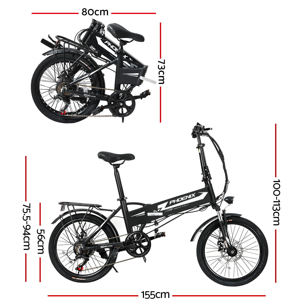 Phoenix 20 Inch Electric Bike Folding Urban Bicycle eBike Removable Battery-BicycleLab.com.au