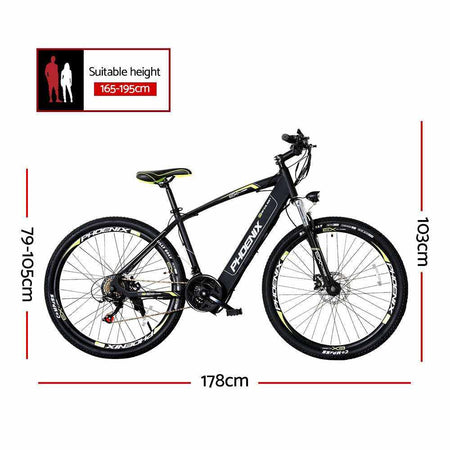 27.5 Inch Electric Mountain Bicycle with Built-in Battery | Black