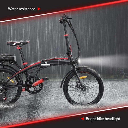 250W Foldable Commuter Electric Bike with Rechargeable Battery | Black