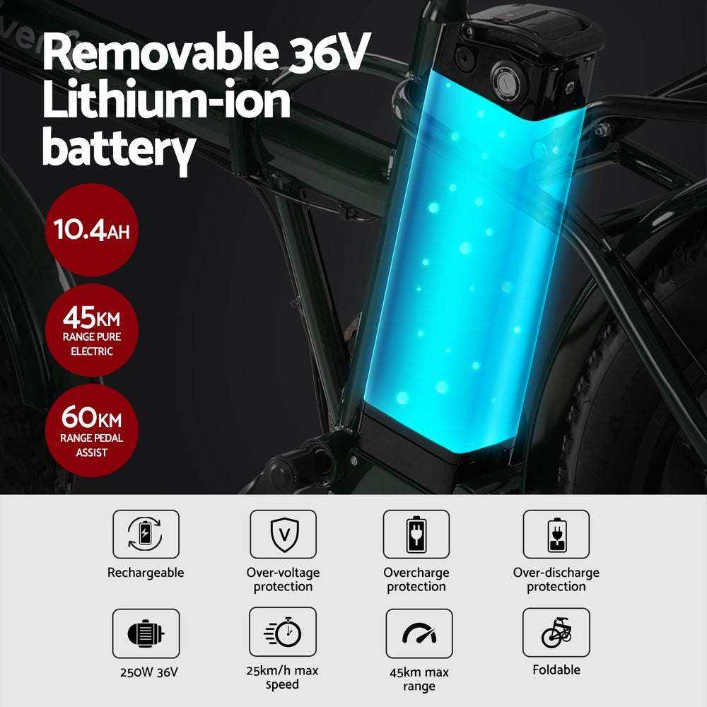 20 Inch Rechargeable Foldable EBike with Rechargeable Battery| Black