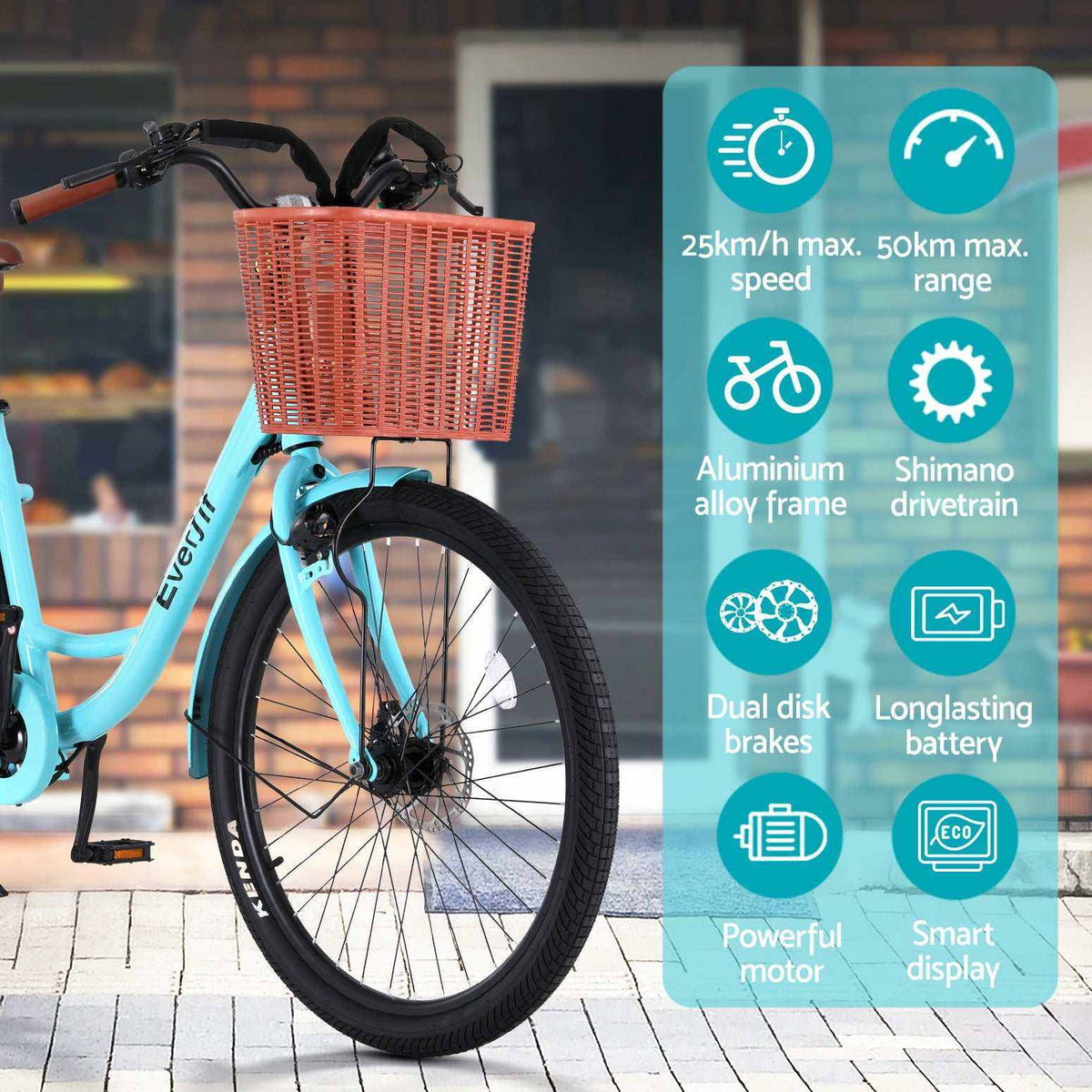 Electric Commuter City Bike w/ Battery | Blue
