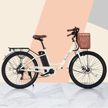 26 Inch City Commuter Ebike w/ Battery | White