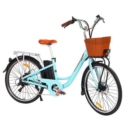 26 Inch Urban eBike with Basket | Blue
