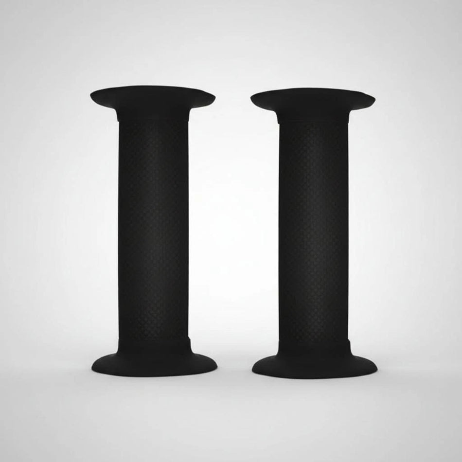 Diamond Pattern BMX Handlebar Grips Flanged Clossed End 130mm - Black