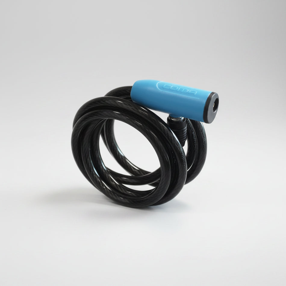 Lock Cable with Blue Highlights, 8mm x 1500mm, key lock, LUMA No1 lock brand in Spain (No Mounting Bracket)