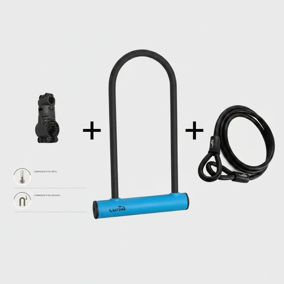 LUMA U lock Set with Cable Loop & Mounting Bracket 180 x 320mm
