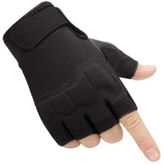 Tactical Fingerless Gloves with Knuckle Protection – Breathable Outdoor Gloves for Shooting, Hunting, Cycling, and Training (Black,S)
