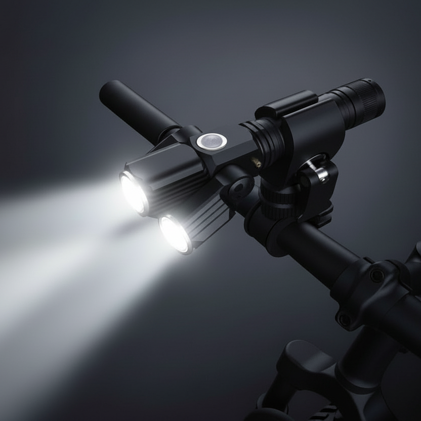 Rotatable Aluminium Alloy Bike Flashlight: USB Rechargeable, 500m Range, 170g with Mount, Perfect for Aussie Night Riders
